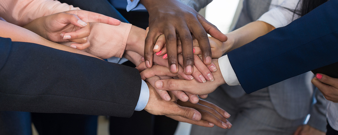 Pile of diverse hands