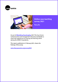 Front page of the 2021 online case teaching survey report